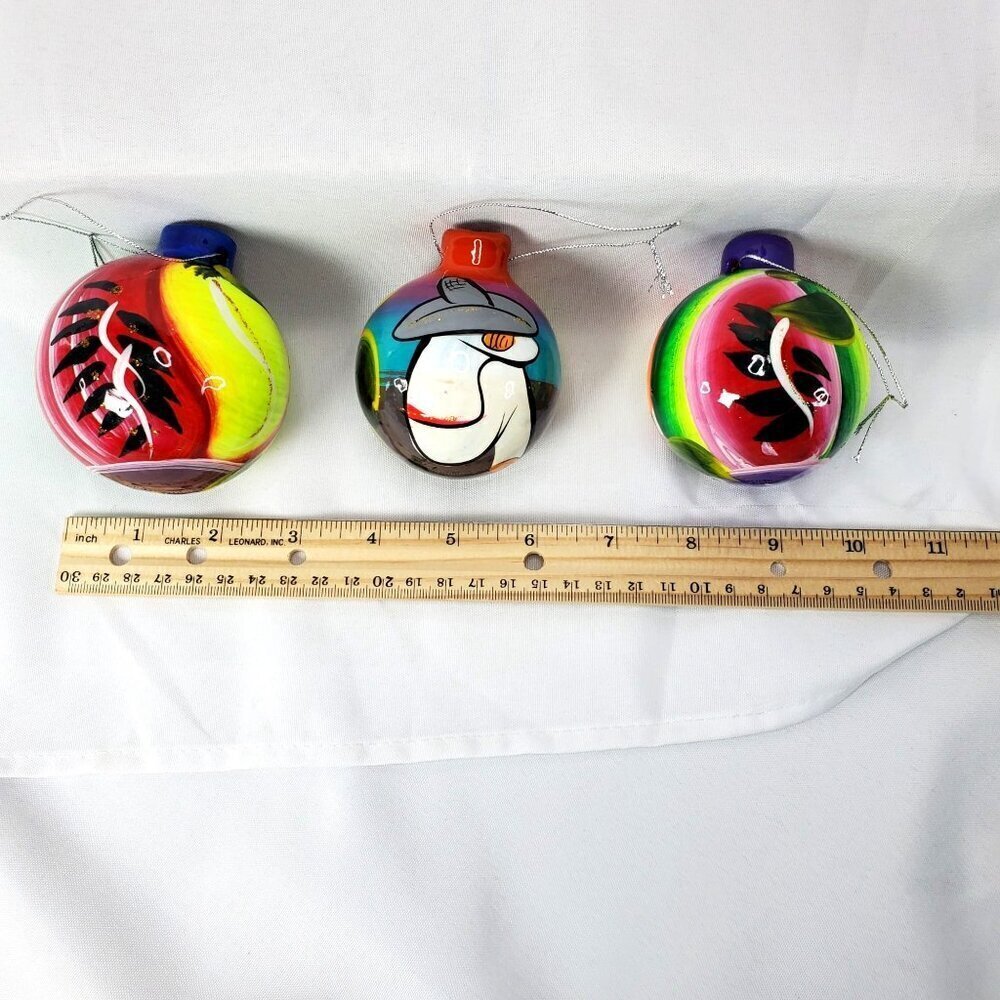 Talavera Piñata Christmas Ornaments: Mexican Folk Art Set of 5 Puerto Vallarta - Picture 10 of 12
